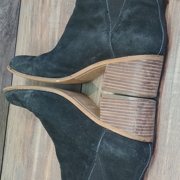 Toms Women Esme Suede Ankle Block Heels shoes booties sz 8.5 - Picture 8 of 16